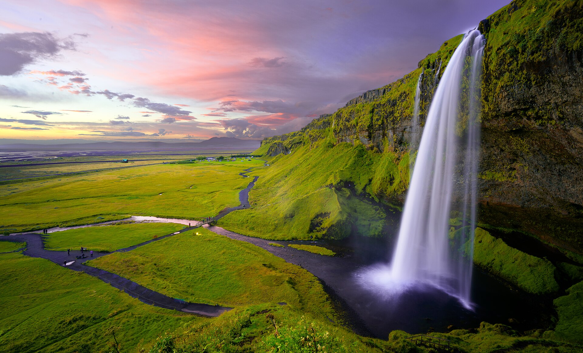 Iceland waterfall landscape